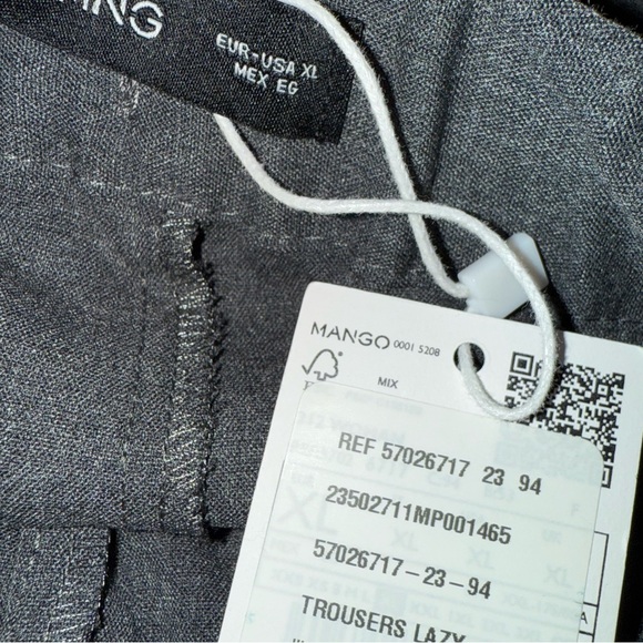 Mango Wide Leg Trousers Charcoal Size XL NWT‎ - Picture 6 of 8